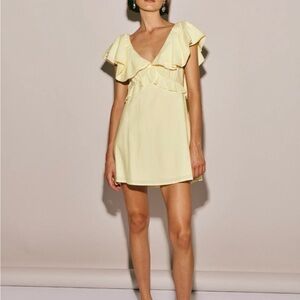VRG Girl Party Nights Frill Mini Dress Yellow